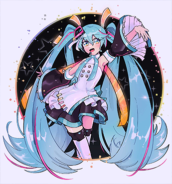 Intergalactic Bound - Illustration for Miku Expo 2024 Callbook